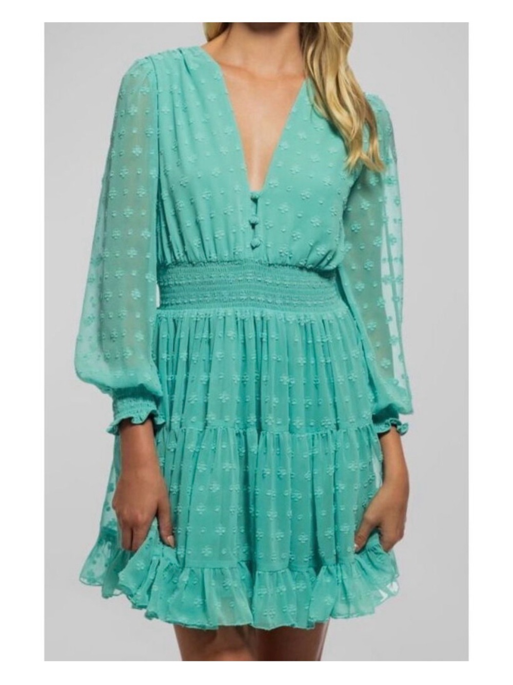 Shoshana Mint Green Flirty Lightweight Mini Dress